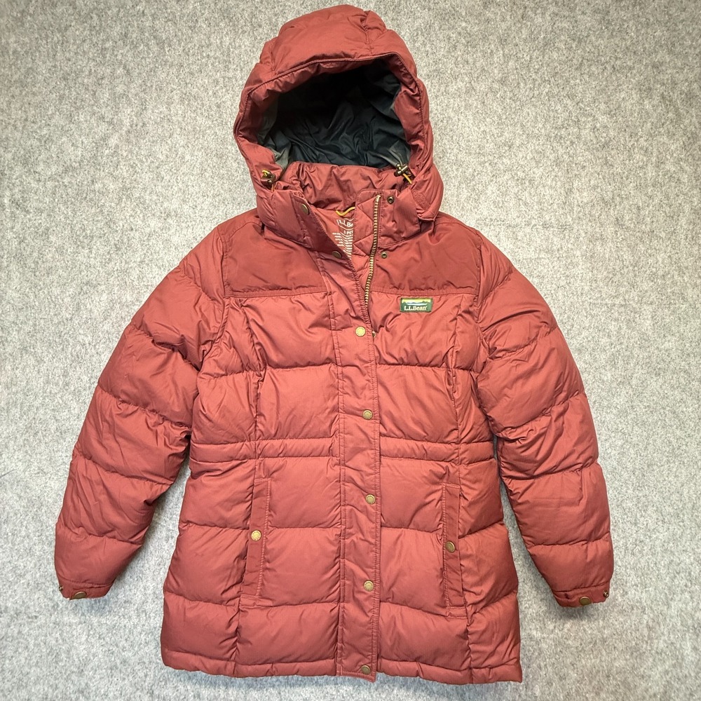 L.L. Bean Puffer Parka Women S PET Downtek Insulated Rosewood Solid